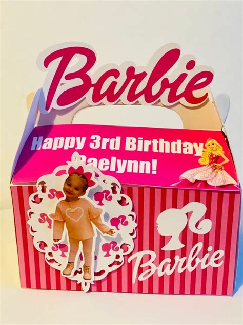 Barbie Birthday Party Favor Boxes Etsy