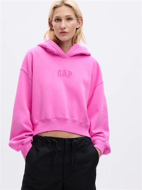 Arch Logo Cropped Hoodie Gap