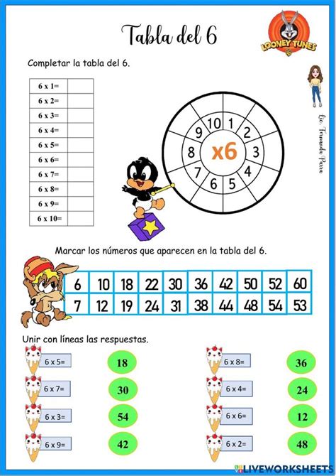 Tabla Del Exercise For Tercero De Primaria Tablas De Multiplicar