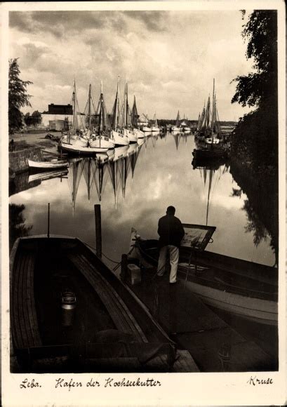 Ansichtskarte Postkarte Łeba Leba Pommern Hafen der akpool de