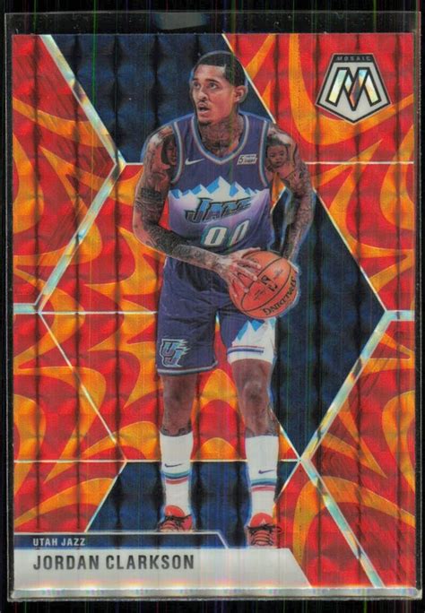 2019 20 Panini Mosaic Jordan Clarkson Utah Jazz 197 Orange Reactive