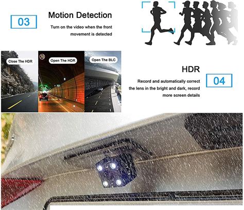 4 1080P FHD Dual Lens Car DVR Front And Rear Camera Video Dash Cam UK