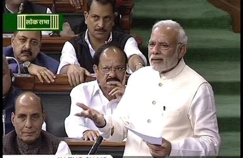 Tv Grab Of Prime Minister Narendra Modi Speaking In The Lok Sabha