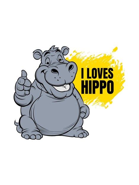 Premium Vector Hippo Quotes T Shirt Design Template And Poster Design