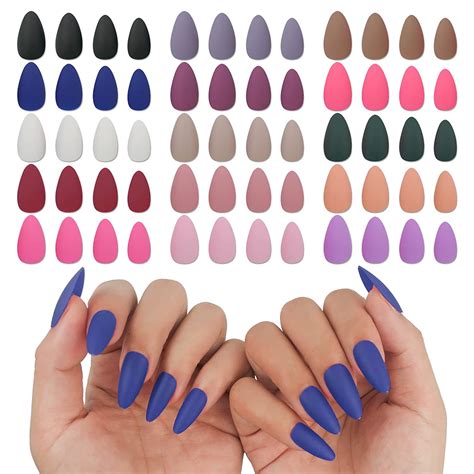 Addfavor 360pcs Press On Nails Medium Almond Fake Nails Full Cover Stiletto Acrylic