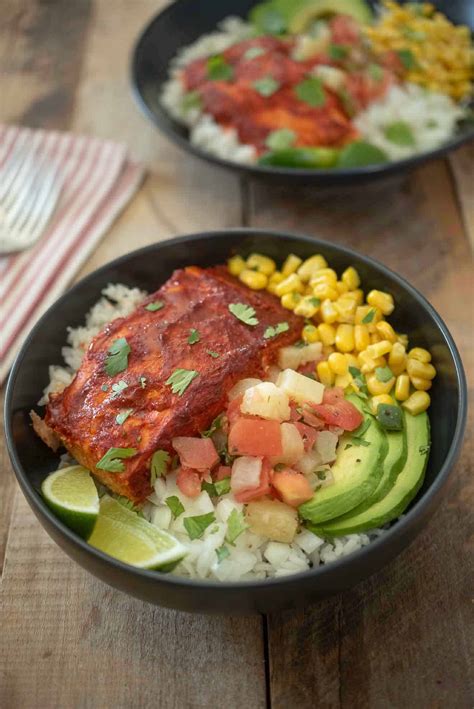 Salmon Al Pastor Pineapple Burrito Bowls Culinary Ginger