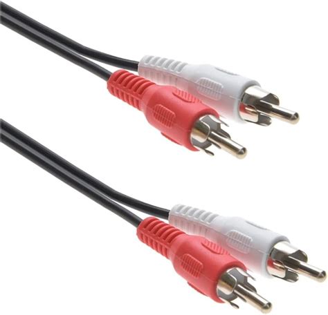 Cable De Audio Macho A Macho Rca De Pies Conectores Blanco Rojos