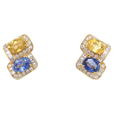 Bvlgari Diamond Sapphire Ruby Earrings At Stdibs