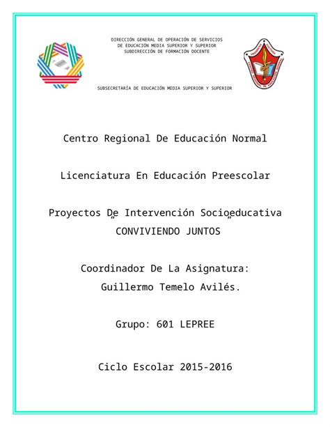 Docx Proyecto De Intervenci N Socioeducativa Conviviendo Juntos