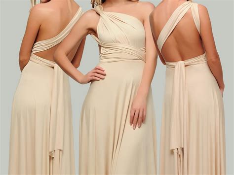 Sand Bridesmaid Dress Infinity Dress Convertible Long Etsy