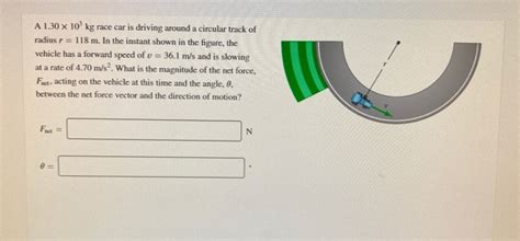 Solved A 1 30 X 10 Kg Race Car Is Driving Around A Circular Chegg