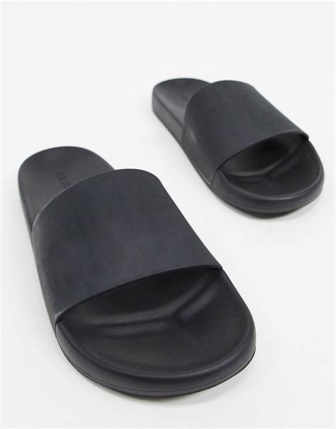 Plain Black Mens Sliders Atelier Yuwaciaojp