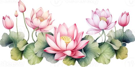 Watercolor Lotus Clipart For Graphic Resources Water Lily♻ Descubra As