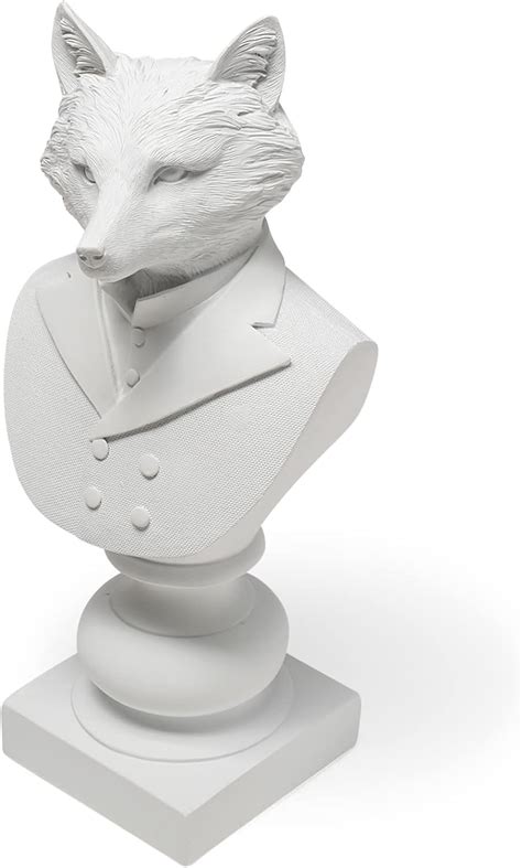 Amazon Homeroots White Resin Suited Fox Bust Decor Piece Home