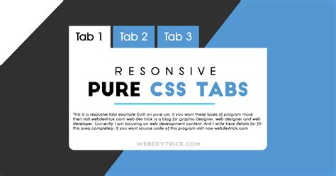 Pure CSS Tabs With Responsive Design Example And Source Code