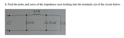 Solved Find The Poles And Zeros Of The Impedance Seen Chegg