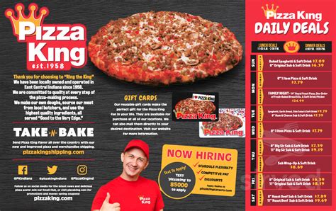 Pizza King Menu In Eaton Indiana Usa