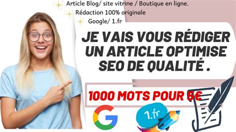 Je Vais R Diger Un Article Optimis Seo De Mots Pour Votre Blog Ou