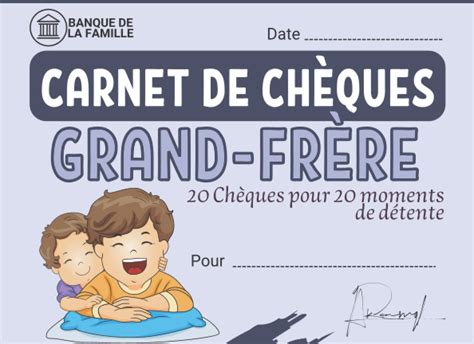 Buy Carnet de chèques Grand Frère Livre de bons à offrir pour Grand