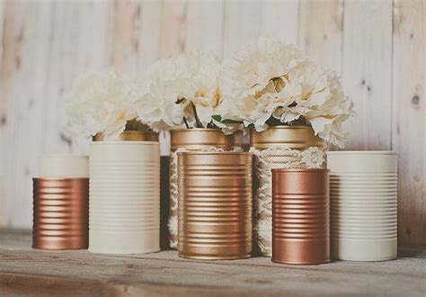 Painted tin cans | WeddingElation