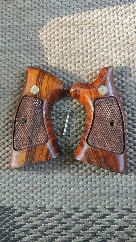 Smith Wesson K L Frame Target Grips Wood Square Butt W Screw Ebay