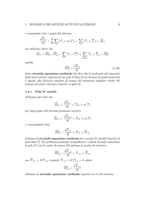 Appunti Fisica Dinamica Dei Sistemi Di Punti Materiali