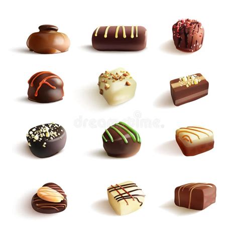 Set Of Chocolate Candies Vector Illustration Stock Vector