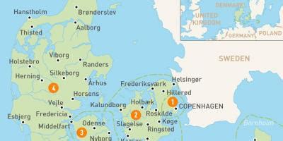 Denmark islands map - Map of denmark islands (Northern Europe - Europe)