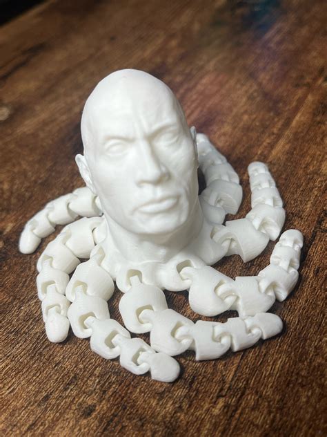 D Printed Rocktopus The Rock Articulated Fidget Dwayne Johnson