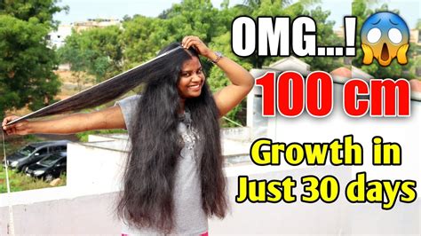 Omg 😱 100 Cm Hair Growth In Just 30 Days Hair Growth Challenge Result Jegatheesmeena Youtube