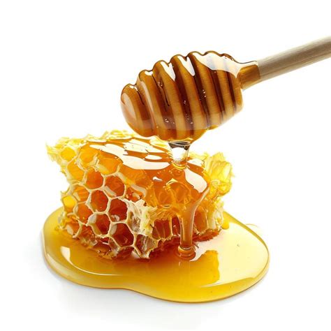 Honey Dipper Honeycomb With Golden Organic Honey Premium Ai Generated