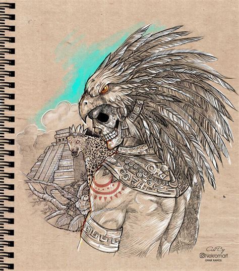 Skull Aztec, trditional drawing by Nekromart on DeviantArt