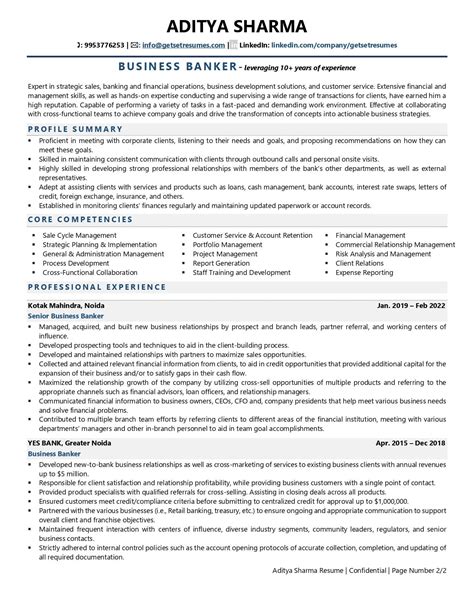 Business Banker Resume Examples And Template With Job Winning Tips