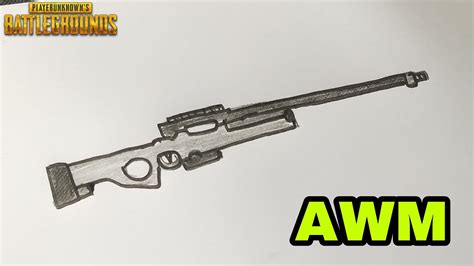 How To Draw Awm Gun From Pubg Step By Step Shn Best Art Youtube