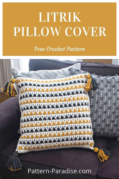 Free Crochet Pattern Litrik Pillow Cover Crochet Cushion Cover