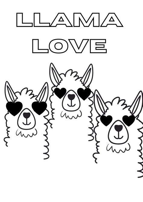 Llama Valentine Coloring Pages Coloring Pages