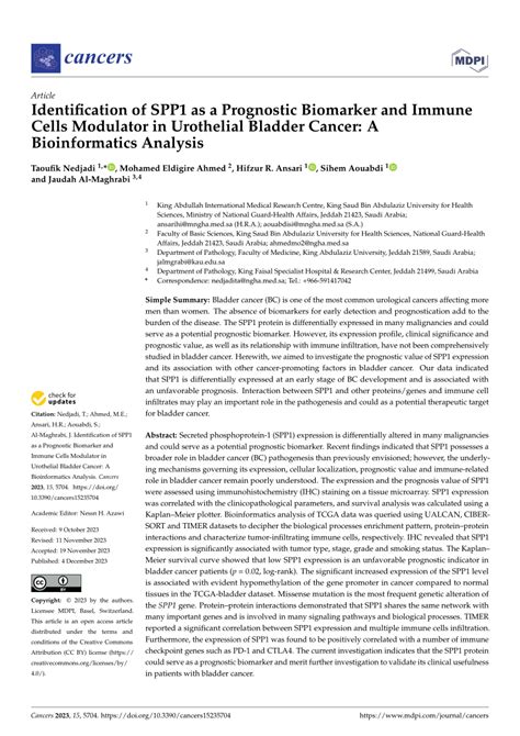 Pdf Identification Of Spp1 As A Prognostic Biomarker And Immune Cells