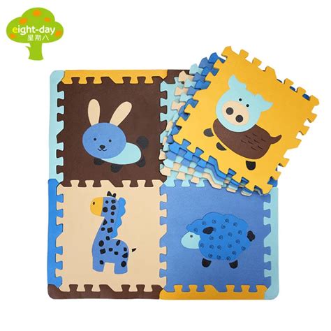 9 Pieces Animals Children's Puzzle Mat Kids Play Mat Interlocking Foam ...