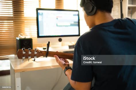 Asian Man Making Music At Home Studio Stock Photo Download Image Now