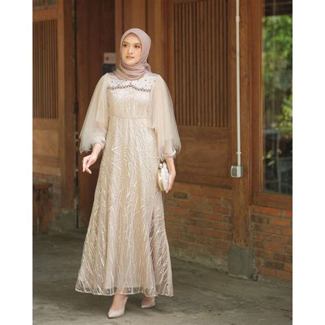 Jual Termurah Luna Dress Maxi By Zareenabusana Brokat Mutiara Nadine