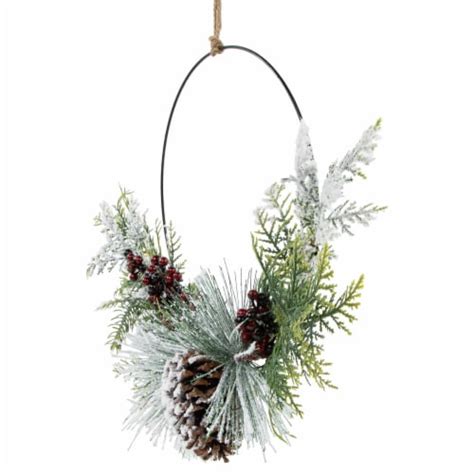 Northlight Frosted Mixed Foliage With Berries And Pinecone Artificial