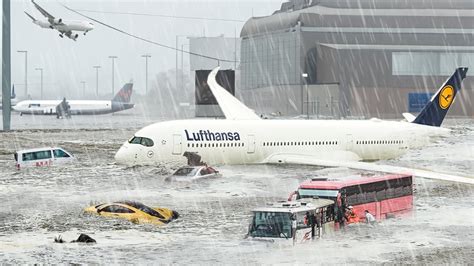 Frankfurt Airport Completely Flooded Scary Flooding In Frankfurt