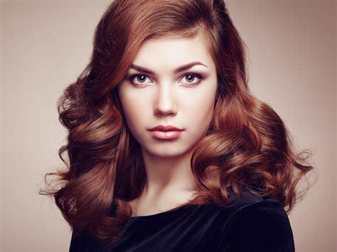 Roses Colored Background Brown Haired Glance Red Lips Face Hd