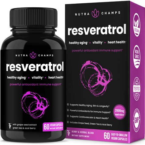 Nutrachamps Resveratrol Supplement Extra Strength Mg Formula For