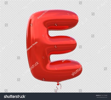 Red Balloon Font Letter E Made Stock Illustration