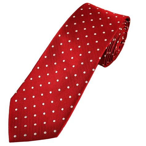 Red White Polka Dot Men S Extra Long Tie From Ties Planet UK