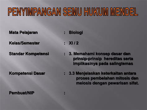 Ppt Penyimpangan Semu Hukum Mendel Powerpoint Presentation Free