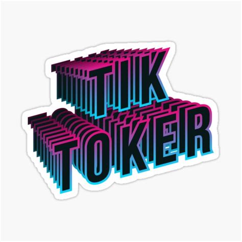 Pegatina Tik Tok Design Font para los colores neón de Tik Toker de