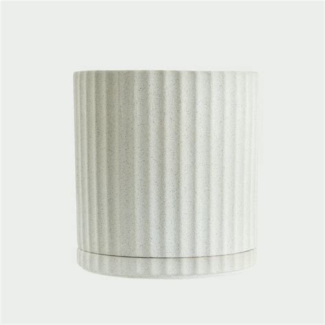 Sandy Textured Athens Pot 165cmd Fluted Design Plantandpotnz