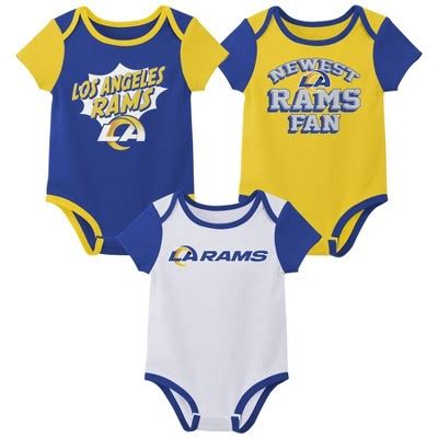 Nfl Los Angeles Rams Infant Boys' 3pk Bodysuit - 12m : Target